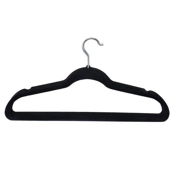 100 Cintres en Velours Antidérapants pour Vêtements Crochets Pivotant à 360° Longueur 44,5 CM Noir