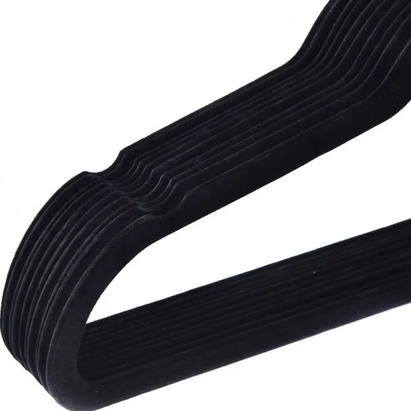 100 Cintres en Velours Antidérapants pour Vêtements Crochets Pivotant à 360° Longueur 44,5 CM Noir