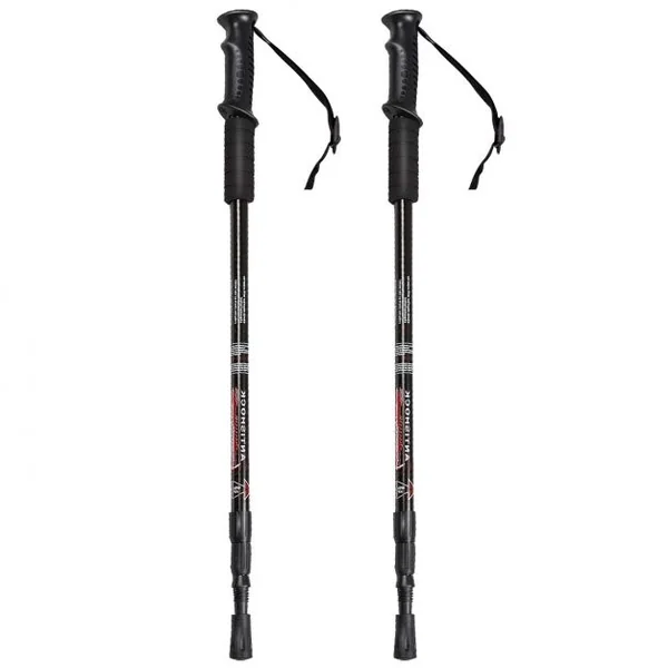 2 Bâtons de Marche en Alliage d' Aluminium Anti-Choc et Antidérapant 66 -137cm