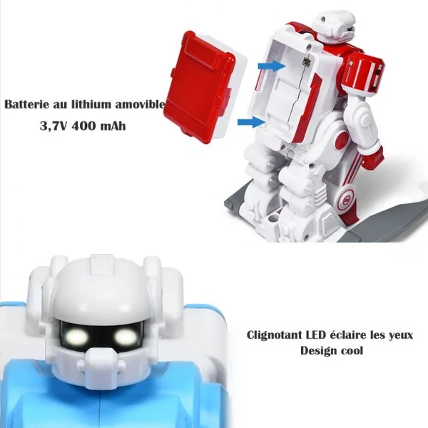 2 Robots Rc Football Jouets D'interaction et Compétitifs pour Enfants avec 2 Buts Football 2 Recharges USB Accessoires