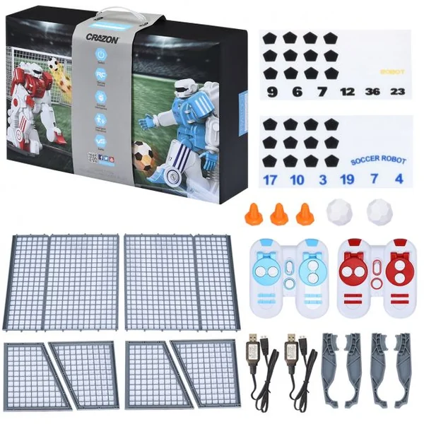 2 Robots Rc Football Jouets D'interaction et Compétitifs pour Enfants avec 2 Buts Football 2 Recharges USB Accessoires