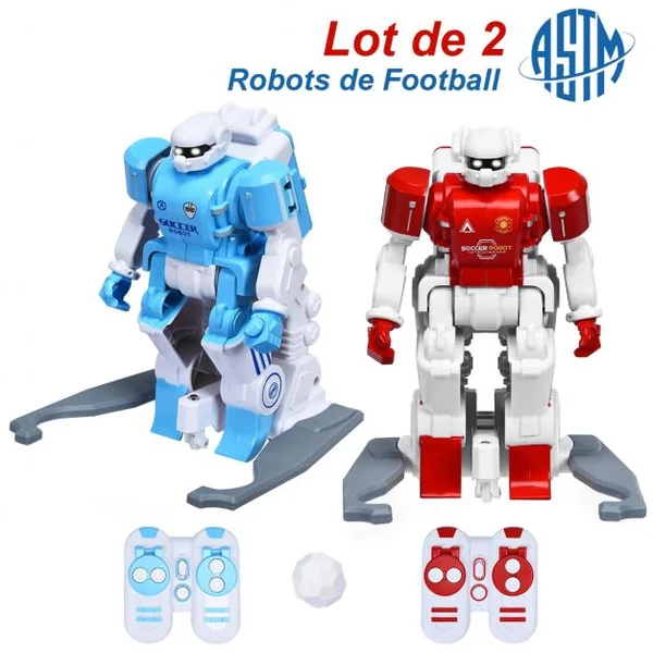2 Robots Rc Football Jouets D'interaction et Compétitifs pour Enfants avec 2 Buts Football 2 Recharges USB Accessoires