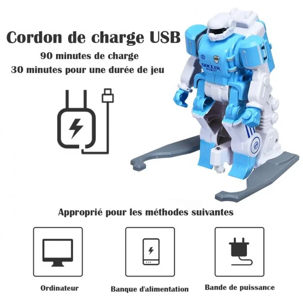 2 Robots Rc Football Jouets D'interaction et Compétitifs pour Enfants avec 2 Buts Football 2 Recharges USB Accessoires