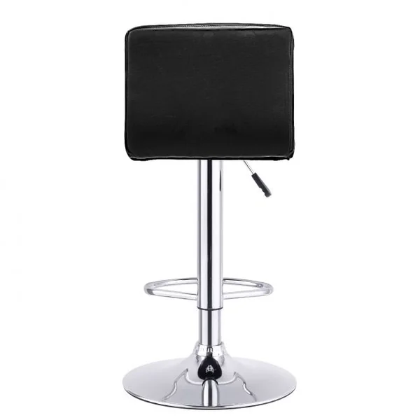 2 Tabourets de Bar en Simili Cuir et Métal Style Contemporain Repose-pieds Réglable Capacité 113kg 40x42x89-108cm Noir