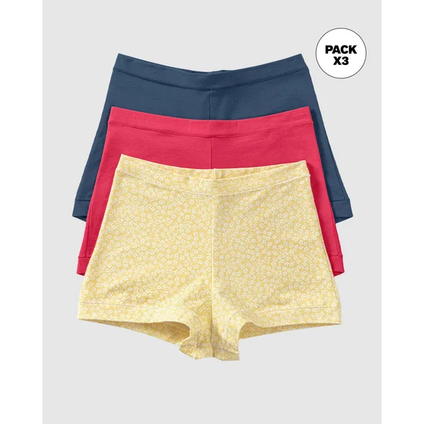3 boxers avec une excellente couverture des hanches et de l'abdomen