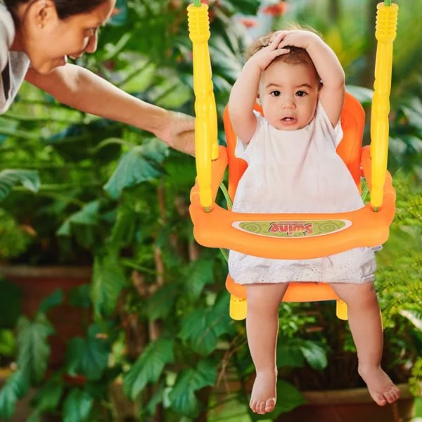 3 en1 Balançoire pour Enfants avec Portique et Siège avec Dossier Accoudoir et Ceinture Sécurité Charge Max. : 25 KG