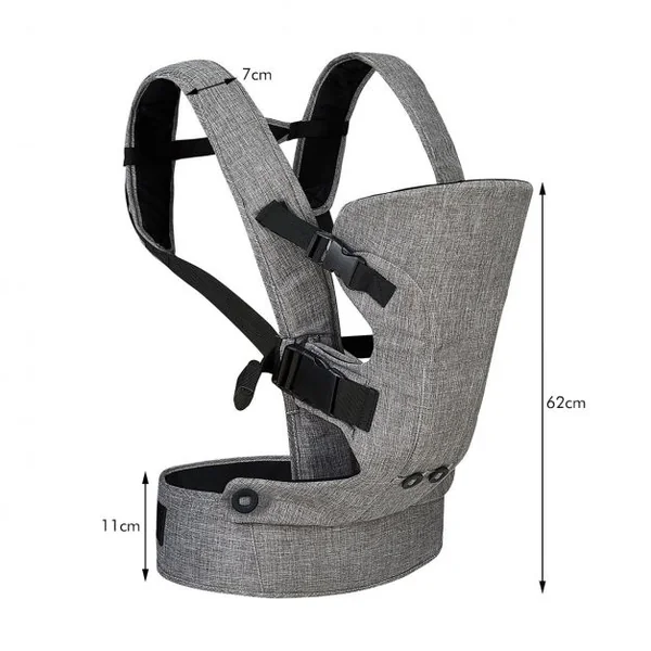 3 en 1 Porte-Bébé Ergonomique avec Bretelles Réglables et Ceinture Convient aux Bébés 4-36 Mois Jusqu'à 15KG