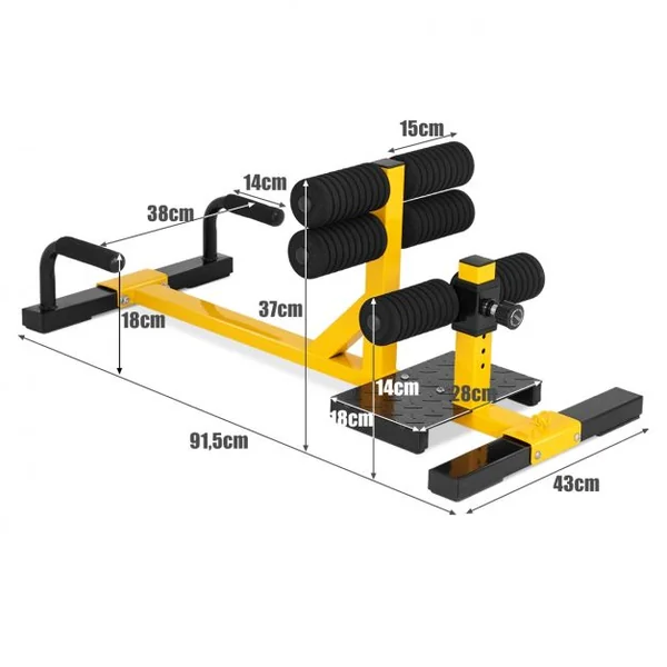 3 en 1 Sissy Squat en Fer Machine à Squat Hauteur Réglable à 6 Positons pour Fitnesse à l'Intérieur