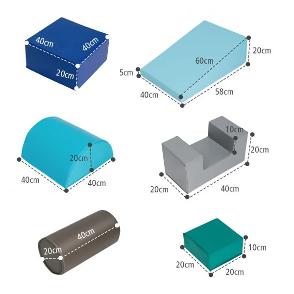 6 Blocs de Construction en Mousse PU+EPE Colorée pour Bébé Jouet Educatif Développement des Capacités Motrices modèle 1