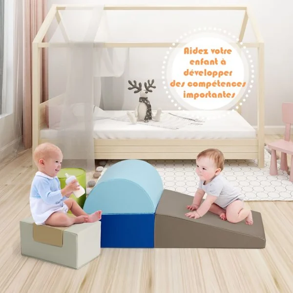 6 Blocs de Construction en Mousse PU+EPE Colorée pour Bébé Jouet Educatif Développement des Capacités Motrices modèle 3
