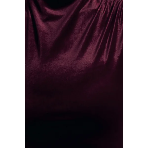 Abilene | Robe Longue Fendue à Col Montant en Velours Violet