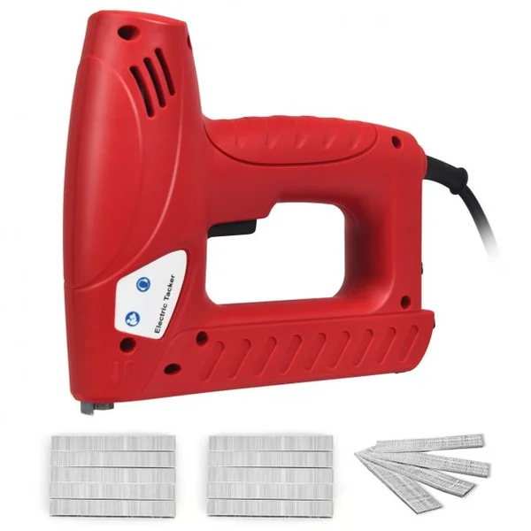 Agrafeuse/Cloueuse Electrique 2-en-1 avec 1200 Agrafes 1,4CM et 300 Clous de 1,5CM