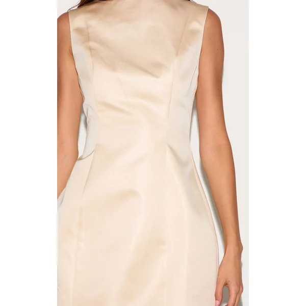 Amande Mini Robe En Satin À Encolure Bateau