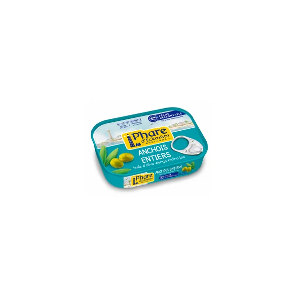 Anchois entiers à l'huile d'olive bio - 115g
