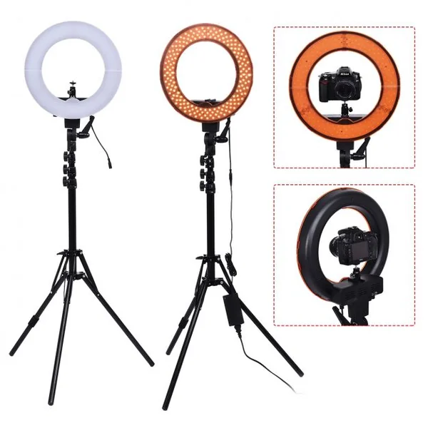 Anneau 12 Pouces Lumineux 240 LED 35W 5600K, Hauteur Réglable, Kit Eclairage, Support de Téléphone, Sac de Transport