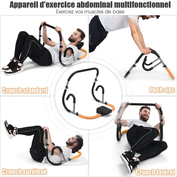 Appareil Abdominaux en Acier Repose-tête Epais de 6CM Rembourrage en Mousse Capacité de Poids 100KG