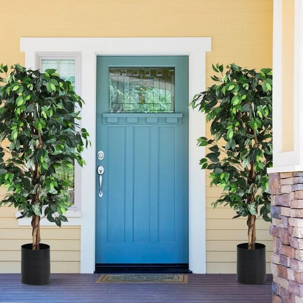 Arbre Artificiel Grand Ficus 180 CM avec Cannes pour Décoration 1008 Feuilles