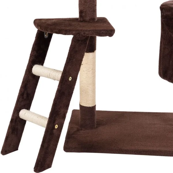 Arbre à Chat 150cm Multi Niveaux Condo Plateforme Griffoir Echelle, MDF, 40 x 60 x 150 cm, Café