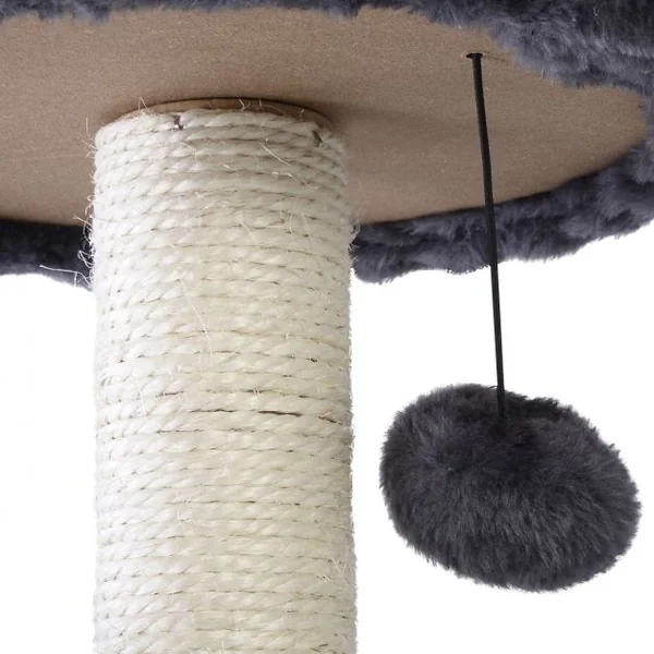 Arbre à Chat avec Griffoir en Sisal Centre d'Activités pour Chat en Panneau d’Aggloméré Flanelle, 36x36x44cm, Beige