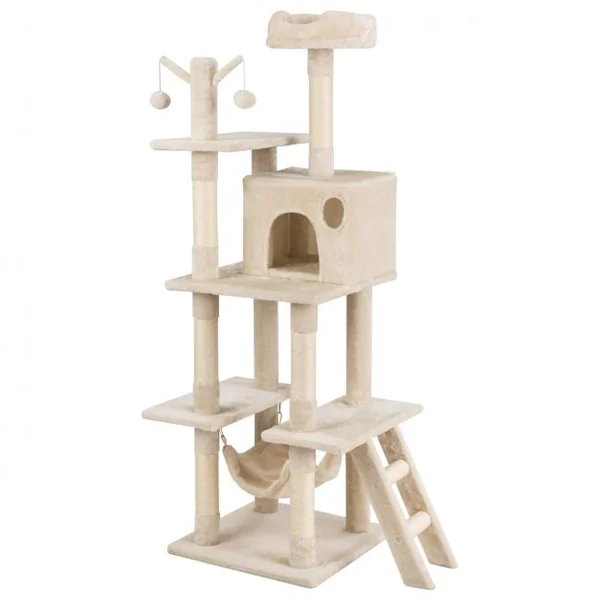 Arbre à Chat avec Multi-Etage Hamac Suspend Poteaux à Gratter et Centre d'Activités 87x50x155CM