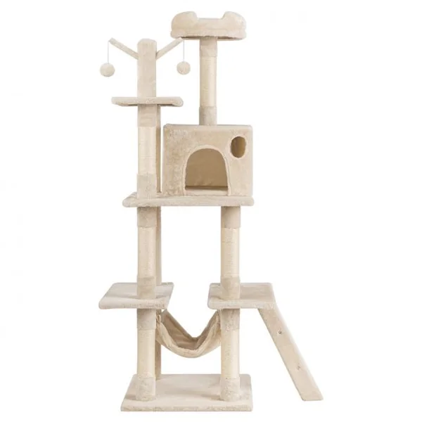 Arbre à Chat avec Multi-Etage Hamac Suspend Poteaux à Gratter et Centre d'Activités 87x50x155CM