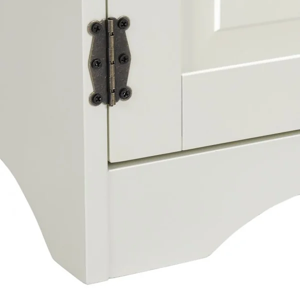 Armoire de Rangement avec Porte et 2 Étagères Réglables pour Salon Chambre Bureau en Bois MDF, 58,5x31,4x123cm, Blanc
