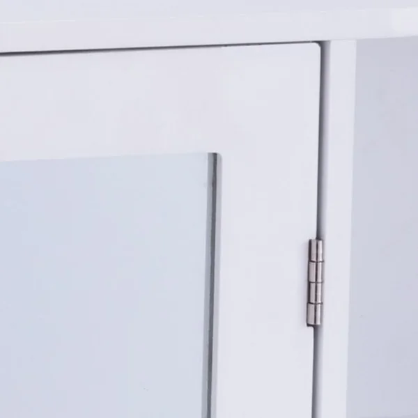 Armoire de Toilette avec Miroir Armoire à Glace Murale Armoire à Pharmacie 10 Étagères en MDF, 66x16,5x63cm, Blanc