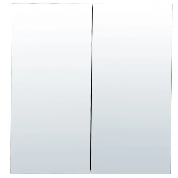 Armoire de Toilette avec Miroir et 3 Étagères de Rangement Armoire à Pharmacie en Mdf et Verre 60x215x64cm Blanc
