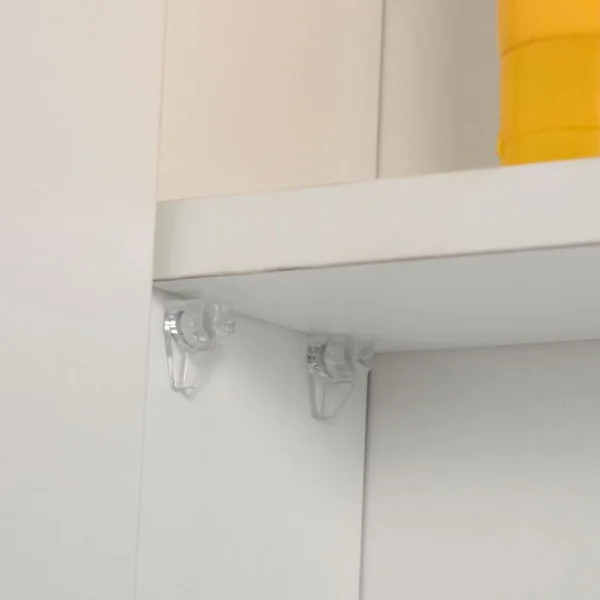 Armoire de Toilette en Bois MDF Armoire de Salle de Bain avec Miroir avec 2 Portes 2 niveaux, 62 x 11 x 65 cm, Blanc