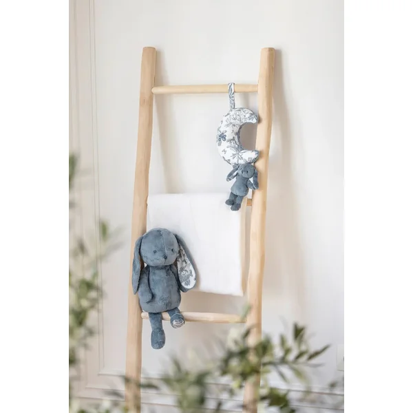 Augustin le lapin Toile de Jouy bleue Tartine et Chocolat - Soins Bébé Naturels & Produits Maman Après Naissance