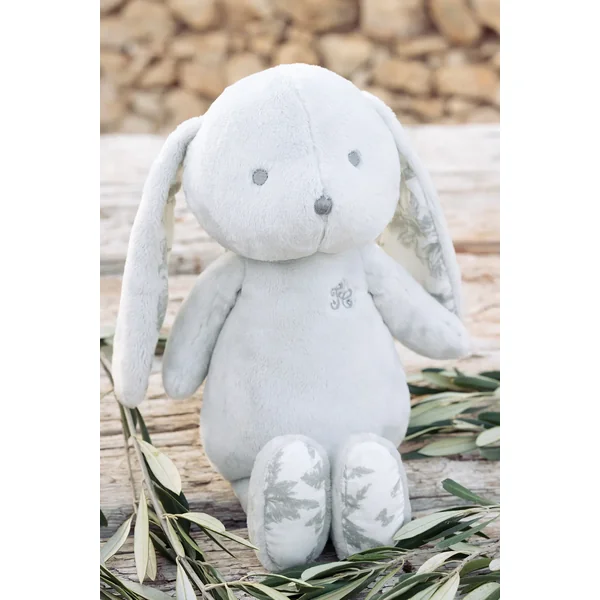 Augustin le lapin Toile de Jouy gris Tartine et Chocolat - Soins Bébé Naturels & Produits Maman Après Naissance
