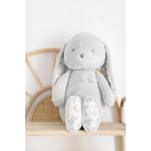Augustin le lapin Toile de Jouy gris Tartine et Chocolat - Soins Bébé Naturels & Produits Maman Après Naissance