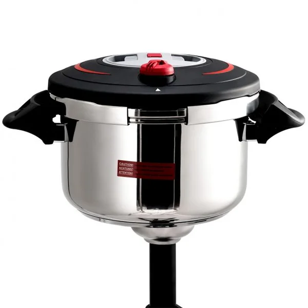Autocuiseur 6L Multifonction Cocotte Minute Panier Vapeur Poignée Confort en Acier Inoxydable, 39x27,5x20cm