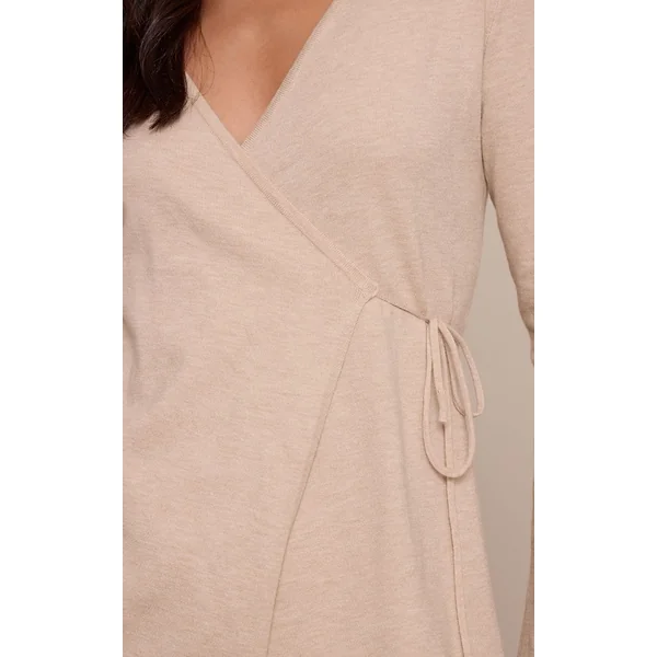 Avoine Cardigan Long Style Cache-cœur En Maille Fine