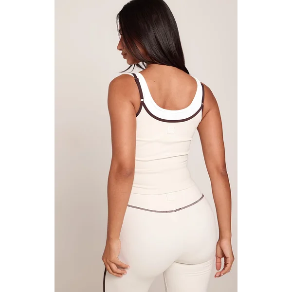 Avoine Débardeur De Sport Petite Plt À Double Couche Contrastante