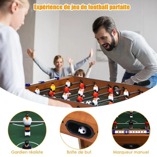 Baby-Foot Pliable Table de Jeu de Football pour Adultes et Enfants à Partir de 8 Ans 70 x 36 x 59 CM