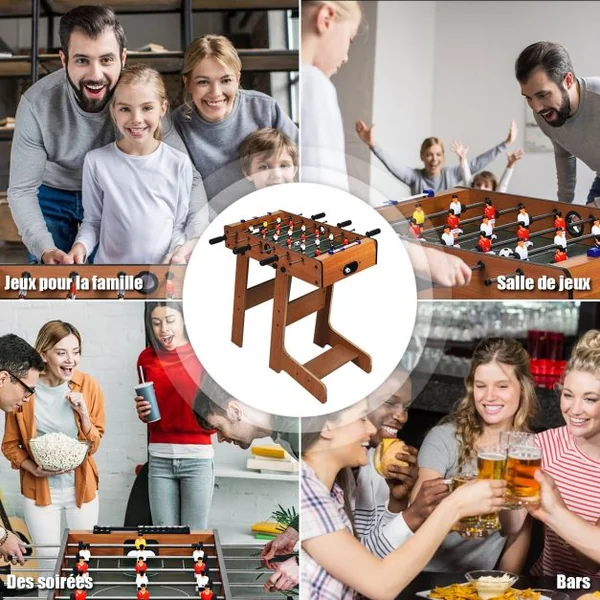 Baby-Foot Pliable Table de Jeu de Football pour Adultes et Enfants à Partir de 8 Ans 70 x 36 x 59 CM