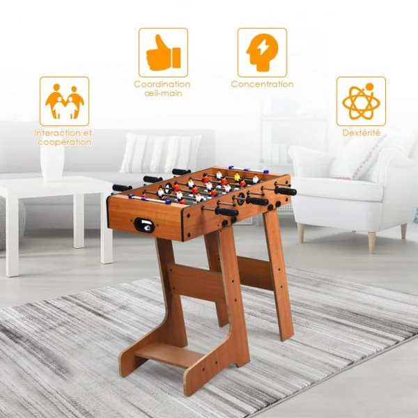 Baby-Foot Pliable Table de Jeu de Football pour Adultes et Enfants à Partir de 8 Ans 70 x 36 x 59 CM