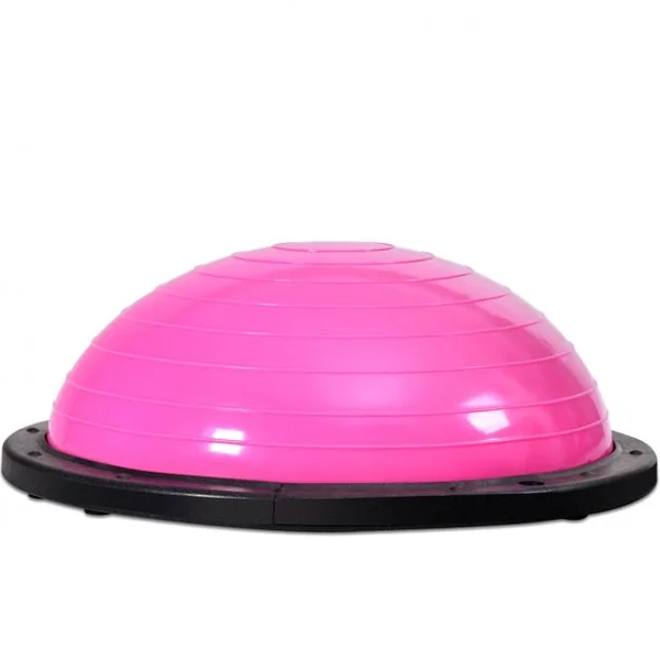 Balance Trainer Fitness Demi-ballon d’Équilibre, Cordes Élastiques, Base Antidérapante, 59,5x59,5x25cm, Rose