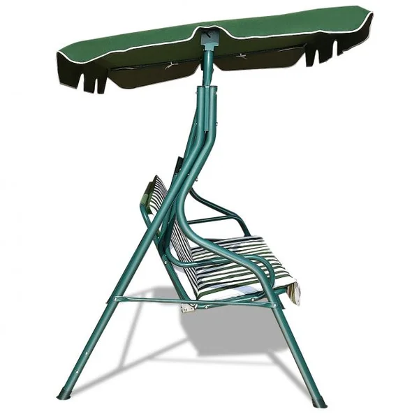 Balancelle 3 Places de Jardin Terrasse Résistante aux Intempéries Tubes en Acier Toile en Polyester Vert
