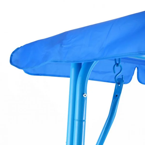 Balancelle de Jardin pour Enfants 2 Places Toit Anti-UV Balançoire Jardin pour Enfants Chaise à Bascule pour Enfants Bleu