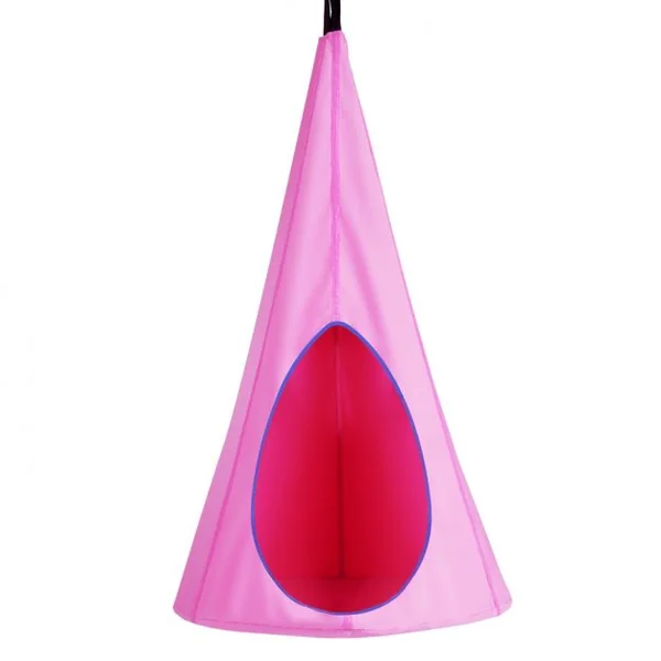 Balançoire Nid d’Oiseau avec Tente Hamac à Suspendu avec Crochet et Corde Charge Max.115KG Rose