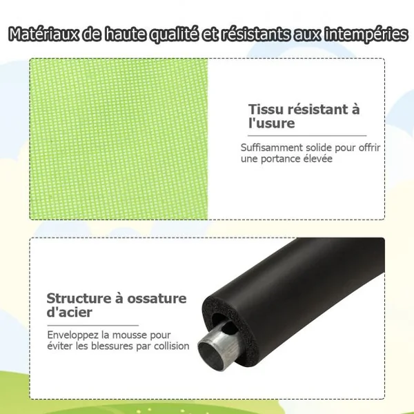 Balançoire Nid d’Oiseau Ronde Ø100CM pour Enfant Hauteur Réglable 100-160CM Charge 150 KG Vert