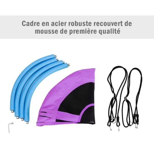Balançoire Soucoupe 100 cm pour Intérieur et Extérieur Hauteur 100-180cm Capacité 150KG en Tissu Oxford et PP Violet