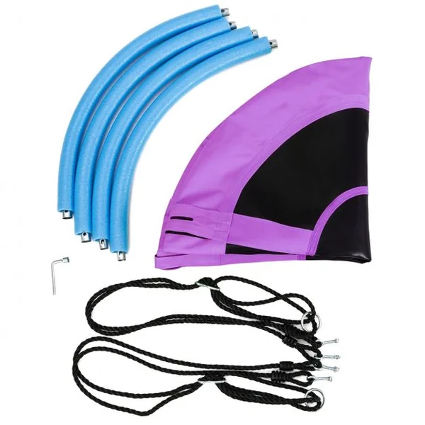 Balançoire Soucoupe 100 cm pour Intérieur et Extérieur Hauteur 100-180cm Capacité 150KG en Tissu Oxford et PP Violet