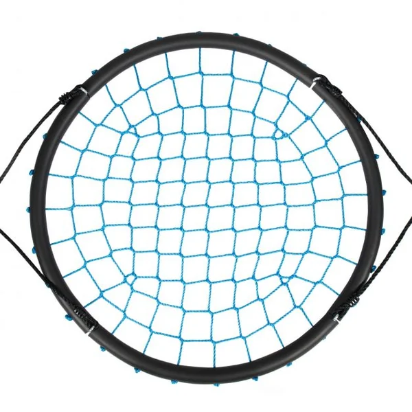 Balançoire Soucoupe Hexagonale Hauteurs Réglables 100-160 CM Capacité 150 kg en Tissu Oxford Dia.100 CM Bleu + Noir