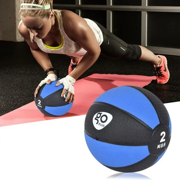 Balle d’exercice fitness yoga rééducation gymnastique Poids de 6 kg Diamètre 24 cm, Couleur noir/bleu