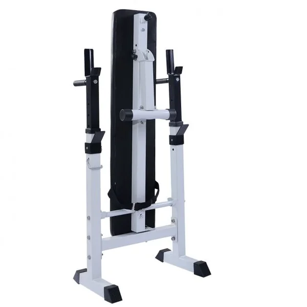 Banc de Musculation Pliable Réglable en 5 Hauteurs, Capacité 200 kg, en Acier, 116 x 55 x 111 cm, Noir et Blanc