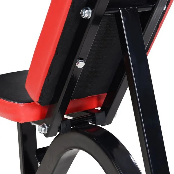 Banc d'entraînement incliné et dos plat Banc de fitness, réglable 6 positions, Capacité 200 kg, 115x60x127cm, Noir&rouge