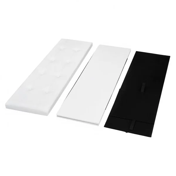 Banc Pliable avec Espace de Rangement Facile à Nettoyer en Cuir de Haute Qualité Capacité 300 kg, 114x38x38cm, Blanc